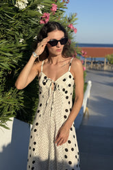 Summer Dots strapless maxi dress